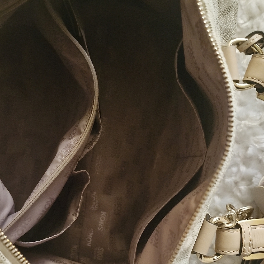 Michael Kors Beige and Brown Satchel - Picture 8 of 12